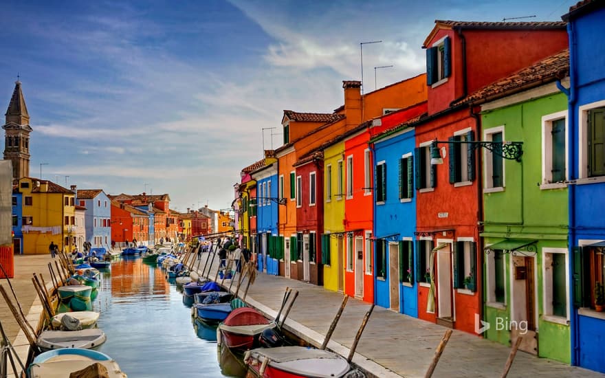 Burano in the Venetian Lagoon, Italy