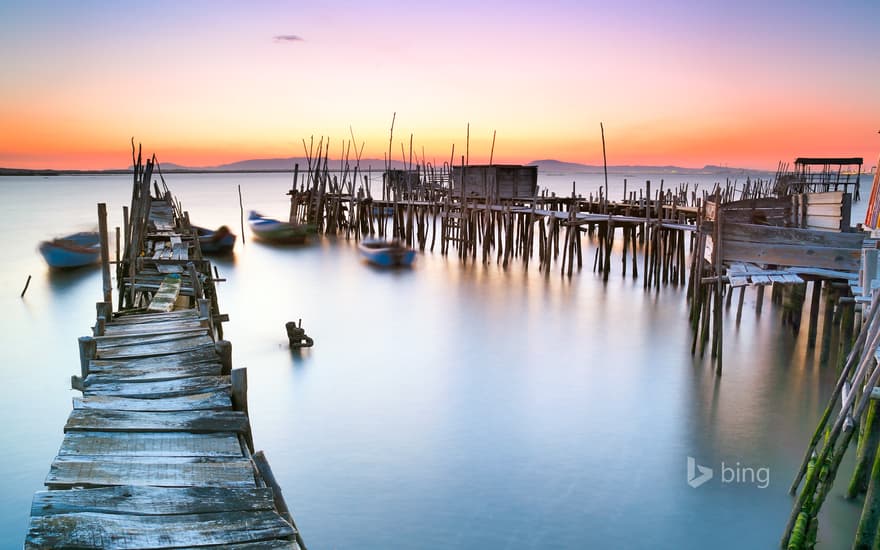 Fishing docks on the Sado Estuary, near Comporta, Portugal