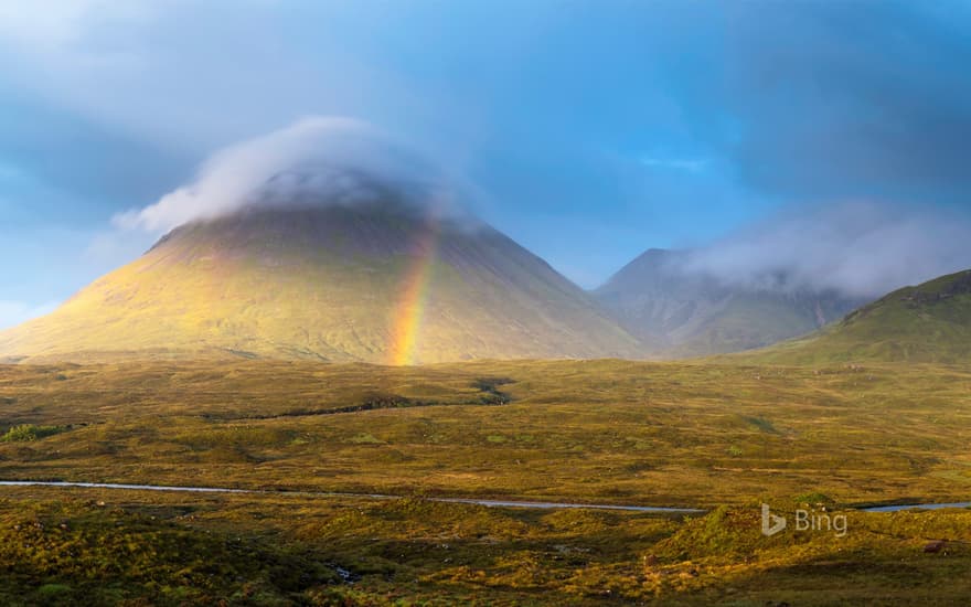 Misty peak of Glamaig, Red Hills, Isle of Skye