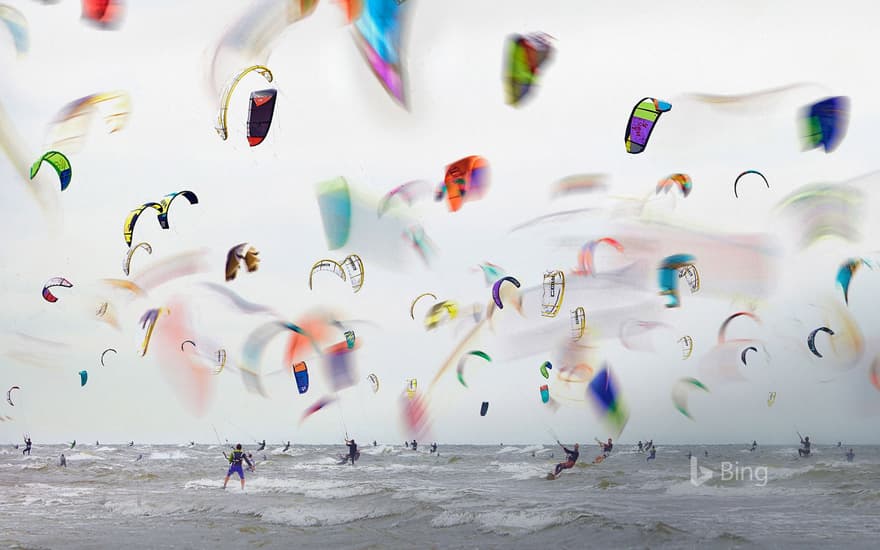 Multiple exposure of kitesurfers in Germany