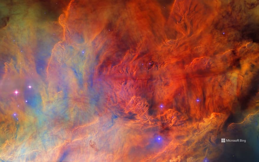 Interstellar clouds in the Lagoon Nebula, captured by the Hubble Space Telescope