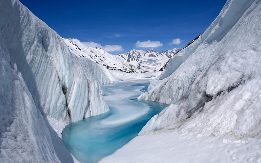 Mer de Glace on the Mont Blanc massif, Chamonix, France