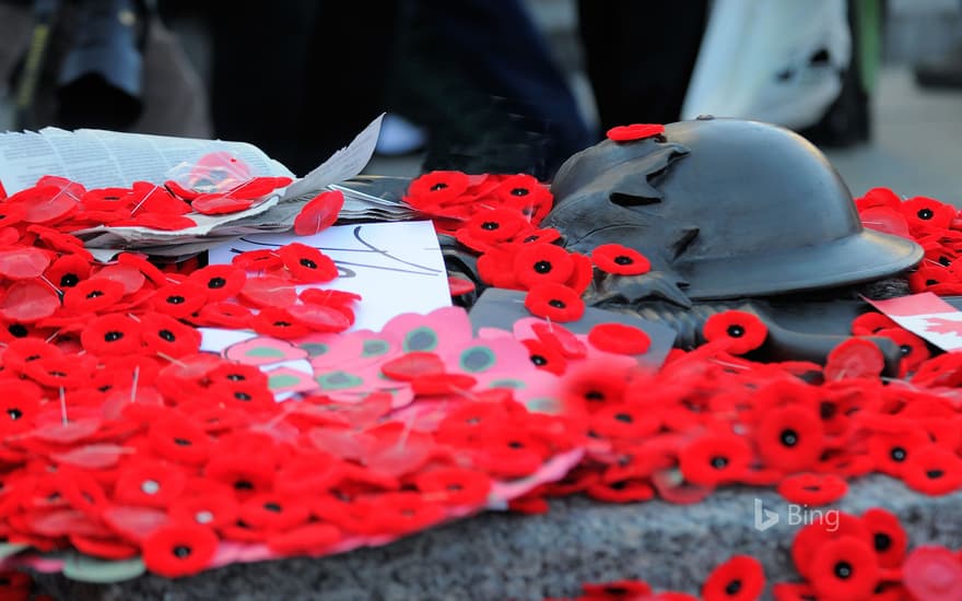 The tomb of the unknown soldier at the National War Memorial in Ottawa