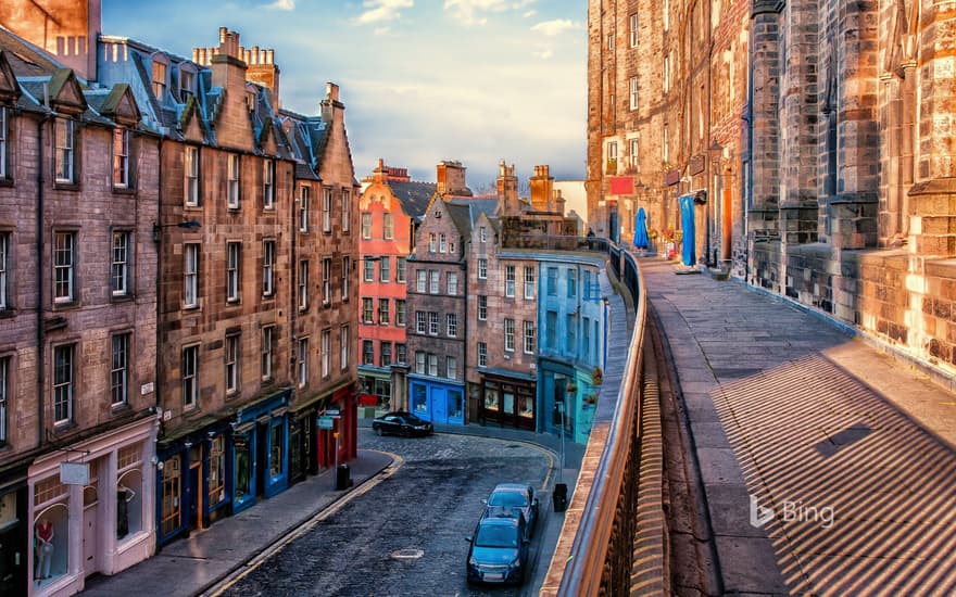 West Bow in Edinburgh, Scotland