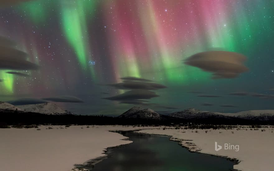 Northern lights near Whitehorse in Yukon, Canada