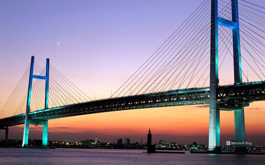 Bridge at dusk, Yokohama, Kanagawa Prefecture